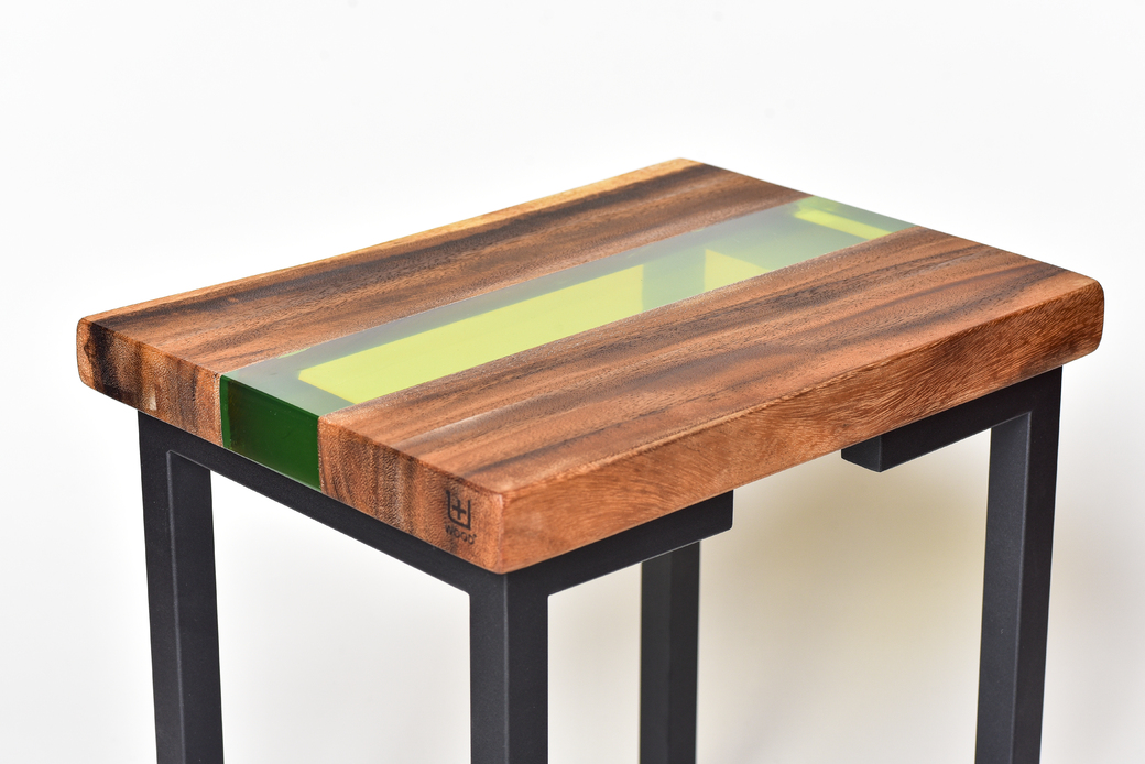 レジンスツール(モンキーポッド×ライトグリーン)