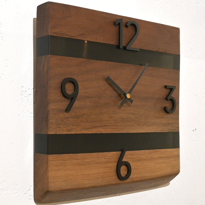 レジンウォールクロック(ブラックウォールナット×ブラック)