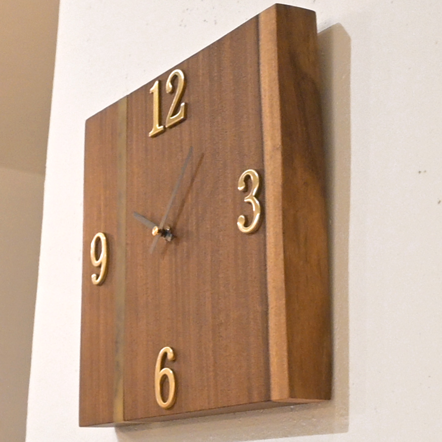 レジンウォールクロック(モンキーポッド×ライトグリーン)