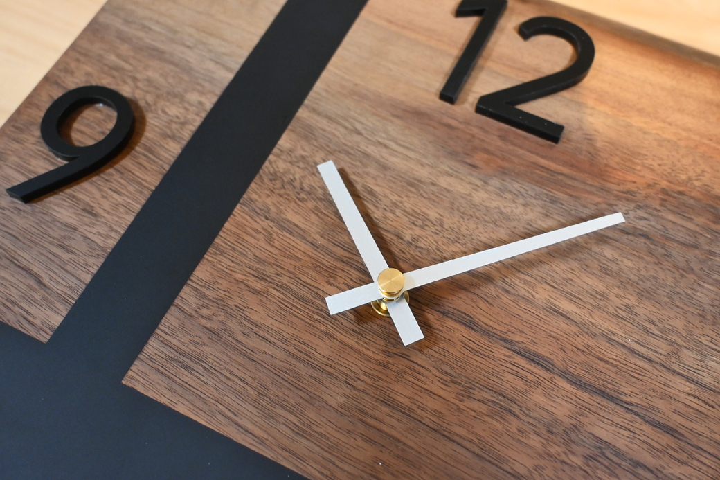 レジンウォールクロック(ブラックウォールナット×ブラック)