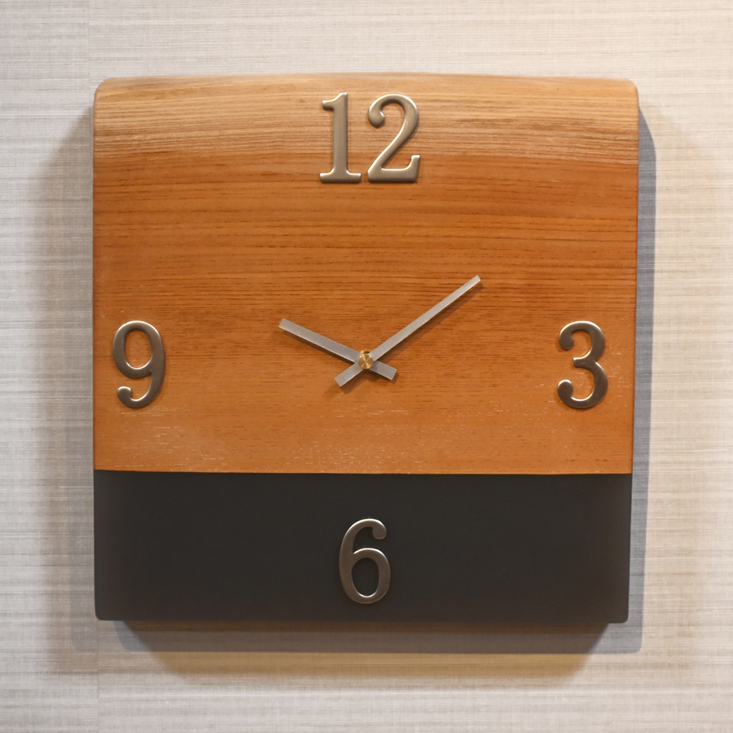 レジンウォールクロック(ケヤキ×ブラック)
