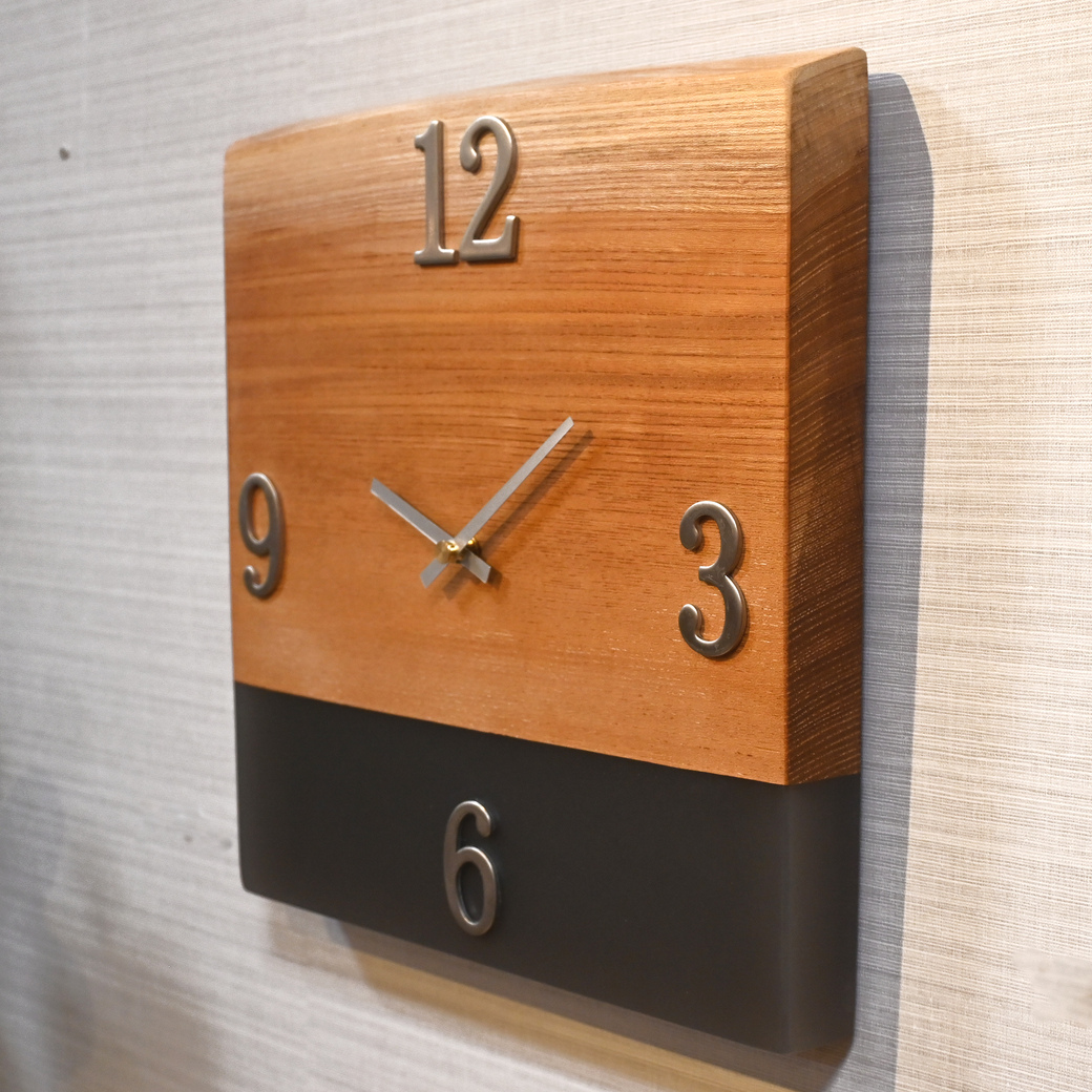 レジンウォールクロック(ケヤキ×ブラック)